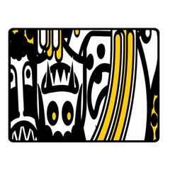 Easter Monster Sinister Happy Magic Rock Mask Face Polka Yellow Double Sided Fleece Blanket (small) 