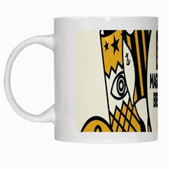 Easter Monster Sinister Happy Magic Rock Mask Face Yellow Magic Rock White Mugs