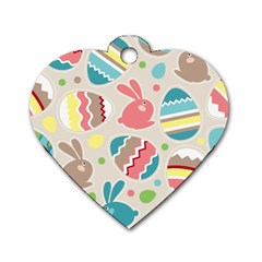 Easter Rabbit Bunny Rainbow Dog Tag Heart (one Side)