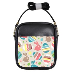 Easter Rabbit Bunny Rainbow Girls Sling Bags by Mariart