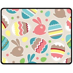Easter Rabbit Bunny Rainbow Fleece Blanket (medium)  by Mariart