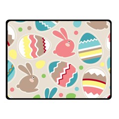 Easter Rabbit Bunny Rainbow Fleece Blanket (small) by Mariart