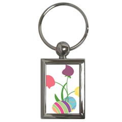 Eggs Three Tulips Flower Floral Rainbow Key Chains (rectangle)  by Mariart