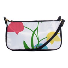Eggs Three Tulips Flower Floral Rainbow Shoulder Clutch Bags by Mariart