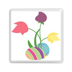 Eggs Three Tulips Flower Floral Rainbow Memory Card Reader (square) 