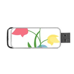 Eggs Three Tulips Flower Floral Rainbow Portable Usb Flash (one Side) by Mariart