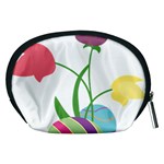 Eggs Three Tulips Flower Floral Rainbow Accessory Pouches (Medium)  Back