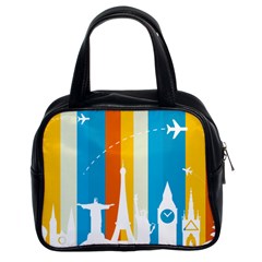 Eiffel Tower Monument Statue Of Liberty Classic Handbags (2 Sides) by Mariart