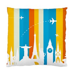 Eiffel Tower Monument Statue Of Liberty Standard Cushion Case (two Sides)