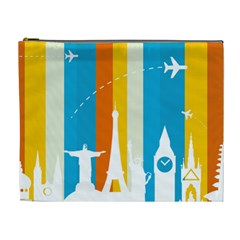 Eiffel Tower Monument Statue Of Liberty Cosmetic Bag (xl) by Mariart