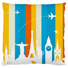 Eiffel Tower Monument Statue Of Liberty Large Cushion Case (one Side) by Mariart