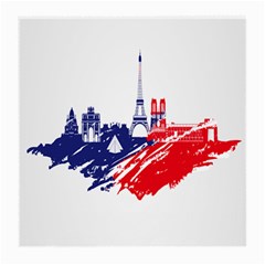 Eiffel Tower Monument Statue Of Liberty France England Red Blue Medium Glasses Cloth (2-side) by Mariart