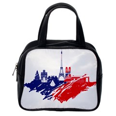 Eiffel Tower Monument Statue Of Liberty France England Red Blue Classic Handbags (one Side) by Mariart