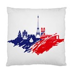 Eiffel Tower Monument Statue Of Liberty France England Red Blue Standard Cushion Case (Two Sides) Front