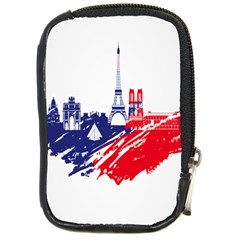 Eiffel Tower Monument Statue Of Liberty France England Red Blue Compact Camera Cases by Mariart