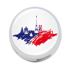 Eiffel Tower Monument Statue Of Liberty France England Red Blue 4-port Usb Hub (one Side) by Mariart