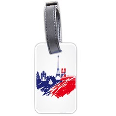 Eiffel Tower Monument Statue Of Liberty France England Red Blue Luggage Tags (two Sides)