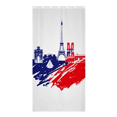 Eiffel Tower Monument Statue Of Liberty France England Red Blue Shower Curtain 36  X 72  (stall) 