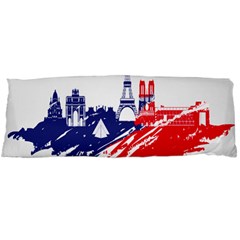 Eiffel Tower Monument Statue Of Liberty France England Red Blue Body Pillow Case (dakimakura) by Mariart