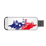 Eiffel Tower Monument Statue Of Liberty France England Red Blue Portable USB Flash (Two Sides) Front