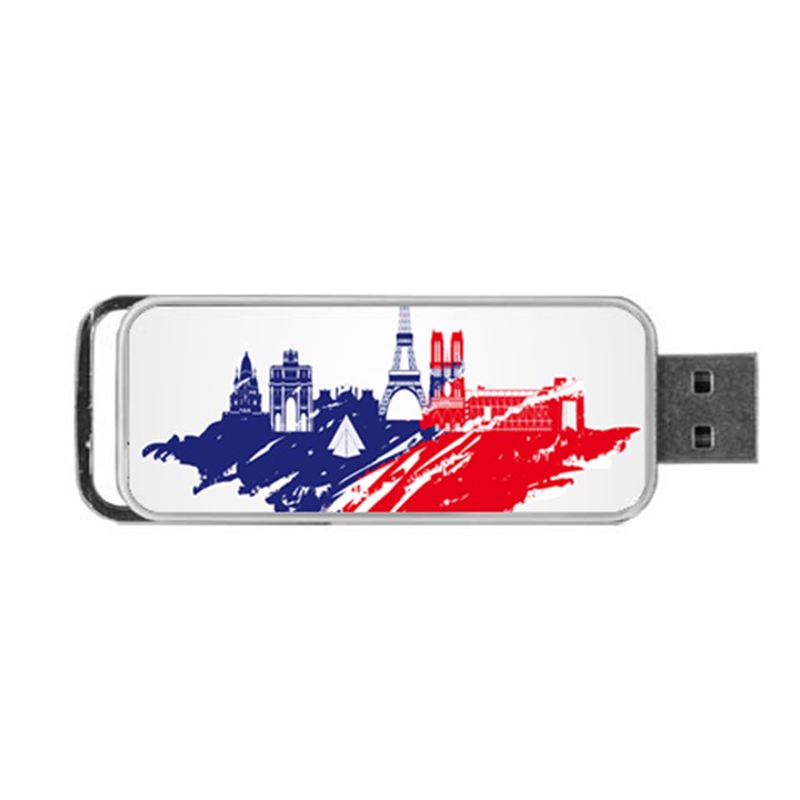 Eiffel Tower Monument Statue Of Liberty France England Red Blue Portable USB Flash (Two Sides)