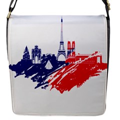 Eiffel Tower Monument Statue Of Liberty France England Red Blue Flap Messenger Bag (s)