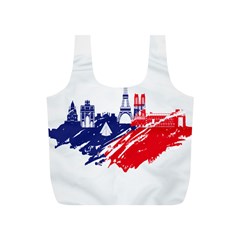 Eiffel Tower Monument Statue Of Liberty France England Red Blue Full Print Recycle Bags (s)  by Mariart