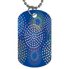 Fireworks Party Blue Fire Happy Dog Tag (one Side)