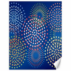 Fireworks Party Blue Fire Happy Canvas 12  X 16  