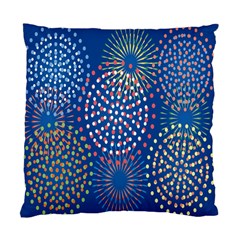 Fireworks Party Blue Fire Happy Standard Cushion Case (one Side)
