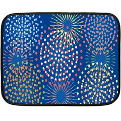 Fireworks Party Blue Fire Happy Fleece Blanket (mini) by Mariart