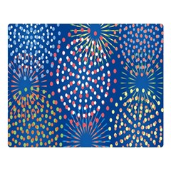 Fireworks Party Blue Fire Happy Double Sided Flano Blanket (large)  by Mariart