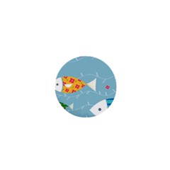 Fish Cute Swim Blue Sea 1  Mini Magnets by Mariart