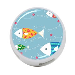 Fish Cute Swim Blue Sea 4-port Usb Hub (two Sides) 