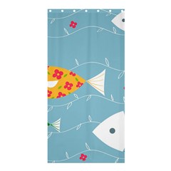 Fish Cute Swim Blue Sea Shower Curtain 36  X 72  (stall) 
