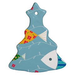 Fish Cute Swim Blue Sea Ornament (christmas Tree)  by Mariart