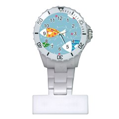 Fish Cute Swim Blue Sea Plastic Nurses Watch by Mariart