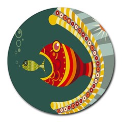 Fish Predator Sea Water Beach Monster Round Mousepads