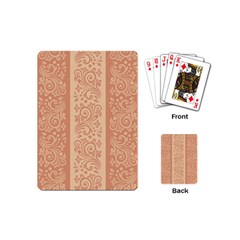 Flower Floral Leaf Frame Star Brown Playing Cards (mini)  by Mariart