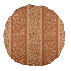 Flower Floral Leaf Frame Star Brown Large 18  Premium Flano Round Cushions