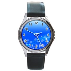 Fish Swim Blue Water Swea Beach Star Wave Chevron Round Metal Watch by Mariart