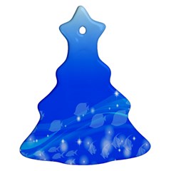 Fish Swim Blue Water Swea Beach Star Wave Chevron Christmas Tree Ornament (two Sides)