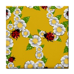 Flower Floral Sunflower Butterfly Red Yellow White Green Leaf Tile Coasters