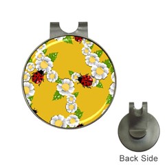 Flower Floral Sunflower Butterfly Red Yellow White Green Leaf Hat Clips With Golf Markers by Mariart