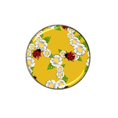 Flower Floral Sunflower Butterfly Red Yellow White Green Leaf Hat Clip Ball Marker (10 Pack) by Mariart