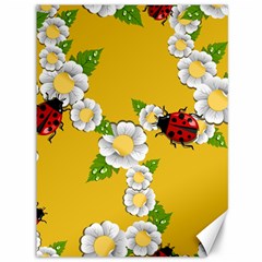 Flower Floral Sunflower Butterfly Red Yellow White Green Leaf Canvas 36  x 48  