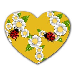 Flower Floral Sunflower Butterfly Red Yellow White Green Leaf Heart Mousepads