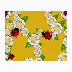 Flower Floral Sunflower Butterfly Red Yellow White Green Leaf Small Glasses Cloth (2-Side)