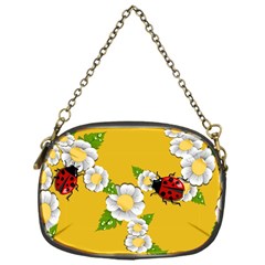 Flower Floral Sunflower Butterfly Red Yellow White Green Leaf Chain Purses (One Side) 