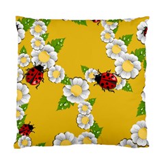 Flower Floral Sunflower Butterfly Red Yellow White Green Leaf Standard Cushion Case (Two Sides)